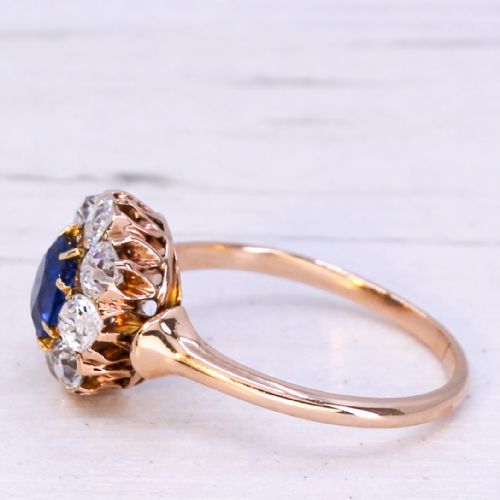 fig 3. Victorian 0.63 Carat Sapphire & 0.90 Carat Diamond Ring, circa 1890
