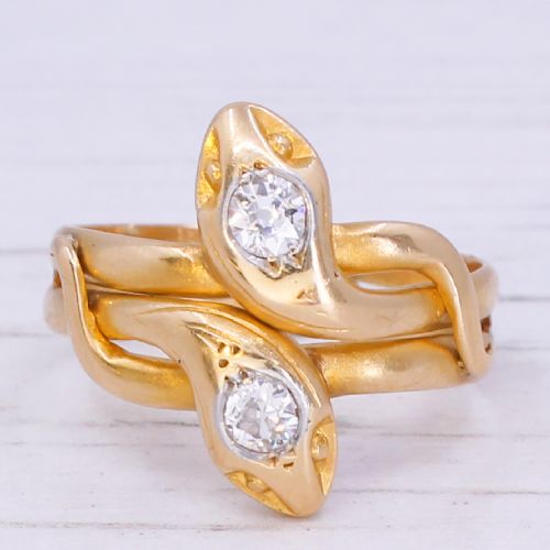 fig 2. Victorian 0.40 Carat Old Cut Diamond Snake Ring, circa 1900