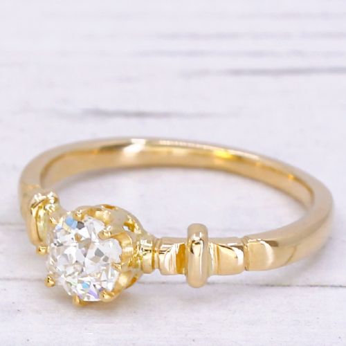 Edwardian 0.56 Carat Old Cut Diamond Engagement Ring, Circa 1910