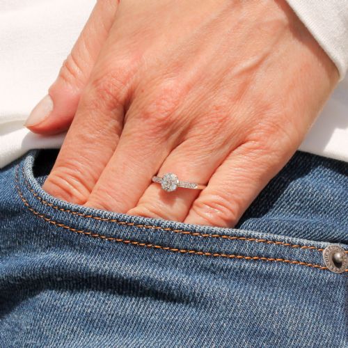 fig 1. Art Deco 0.62 Carat Old Cut Diamond Engagement Ring, circa 1920