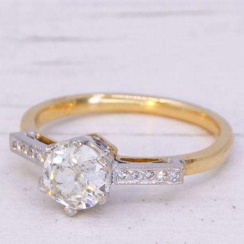 Art Deco 0.79 Carat Old Cut Diamond Engagement Ring, Circa 1925