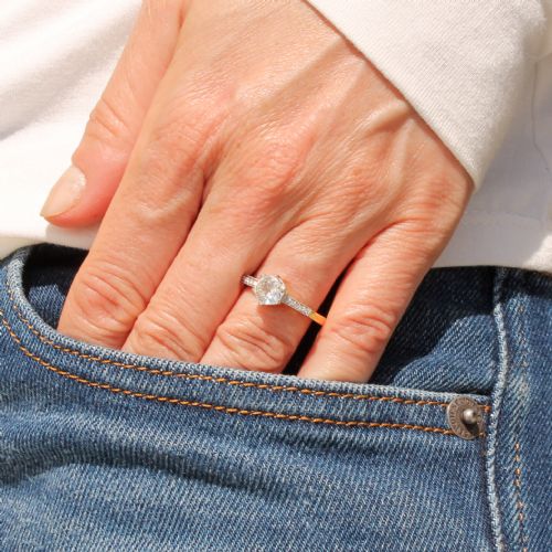fig 1. Art Deco 0.79 Carat Old Cut Diamond Engagement Ring, circa 1925