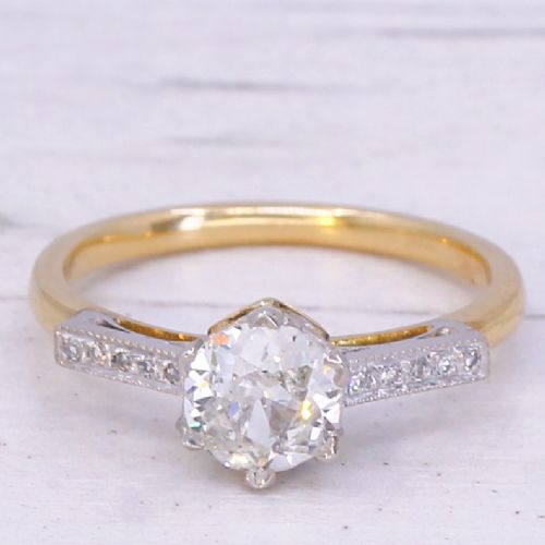 fig 2. Art Deco 0.79 Carat Old Cut Diamond Engagement Ring, circa 1925