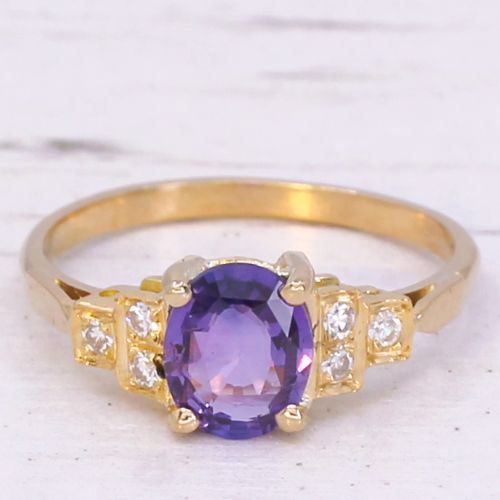 fig 2. Art Deco 1.11 Carat Purple Ceylon Sapphire Solitaire Ring, circa 1920