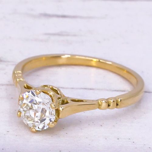Art Deco 0.75 Carat Old Cut Diamond Engagement Ring, Circa 1915