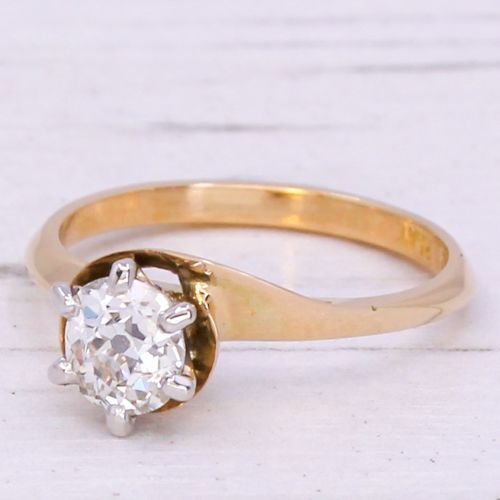 Edwardian 0.95 Carat Diamond Solitaire Ring, Circa 1910