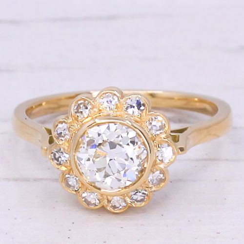 fig 1. Edwardian 1.19 Carat Old Cut Diamond Cluster Ring, circa 1910