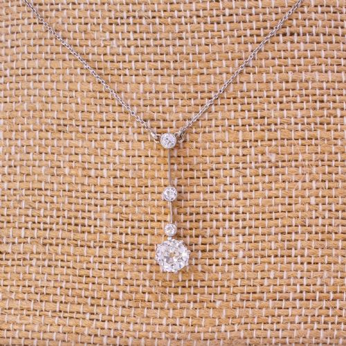 fig 2. Edwardian 1.12 Carat Old Cut Diamond Pendant, circa 1910