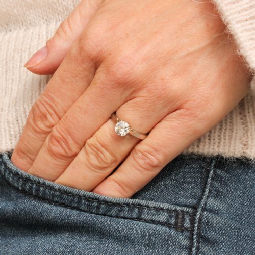 fig 1. Art Deco 0.66 Carat Old Cut Diamond Engagement Ring, circa 1940