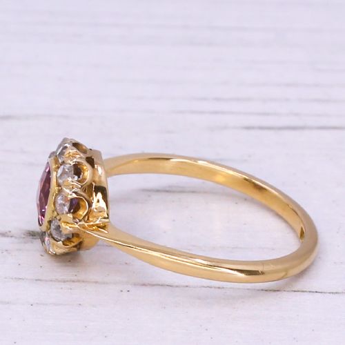 fig 3. Art Deco 0.70 Carat Natural Ruby & Old Cut Diamond Cluster Ring, circa 1920