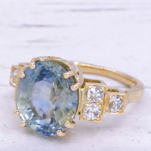 Mid Century 8.10 Carat Ceylon Sapphire Ring, Circa 1960