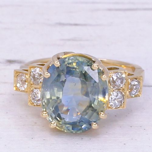 fig 2. Mid Century 8.10 Carat Ceylon Sapphire Ring, circa 1960
