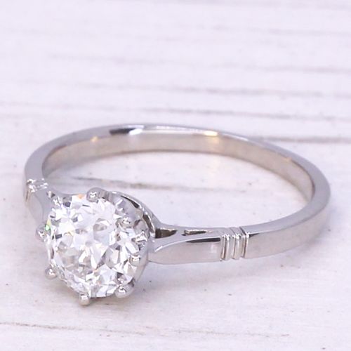Art Deco 0.89 Carat Old Cut Diamond Engagement Ring, Circa 1930