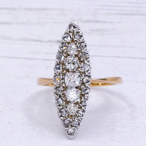 fig 2. Mid Century 0.67 Carat Diamond Navette Ring, circa 1950
