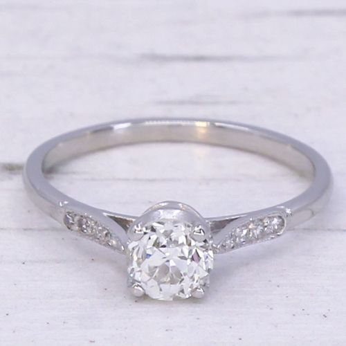 fig 2. Art Deco 0.54 Carat Old Cut Diamond Engagement Ring, circa 1935