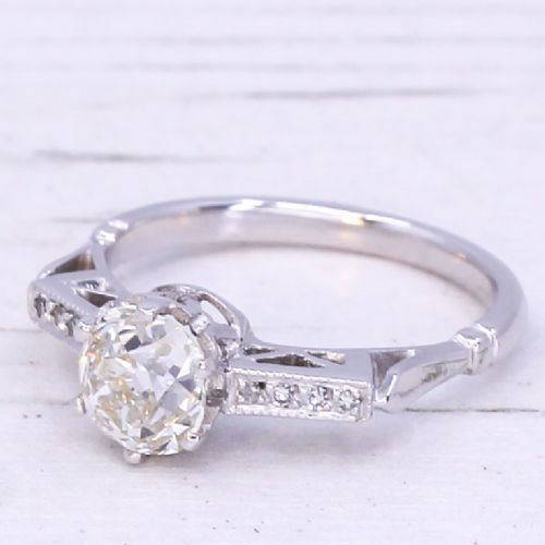 Art Deco 1.13 Carat Old Cut Diamond Engagement Ring, Circa 1925
