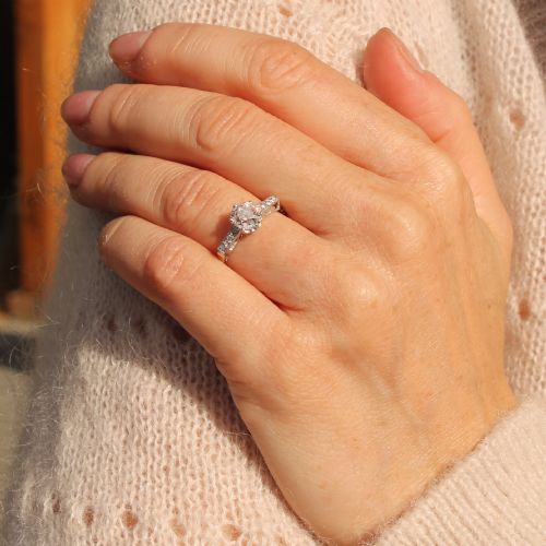 fig 1. Art Deco 1.13 Carat Old Cut Diamond Engagement Ring, circa 1925