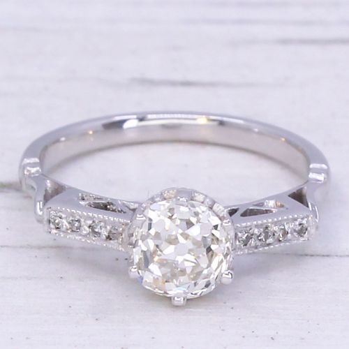 fig 2. Art Deco 1.13 Carat Old Cut Diamond Engagement Ring, circa 1925
