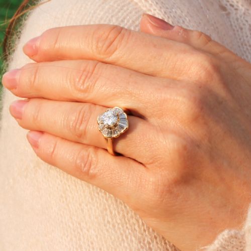 fig 1. Mid Century 3.00 Carat Diamond Ballerina Ring, circa 1965