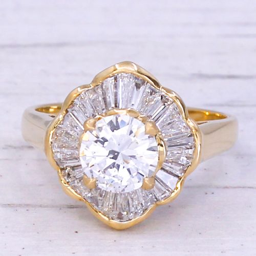 fig 2. Mid Century 3.00 Carat Diamond Ballerina Ring, circa 1965