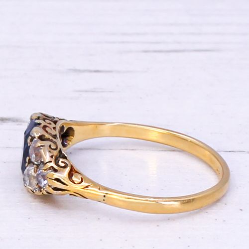 fig 3. Victorian 0.80 Carat Ceylon Sapphire & Diamond Ring, circa 1900