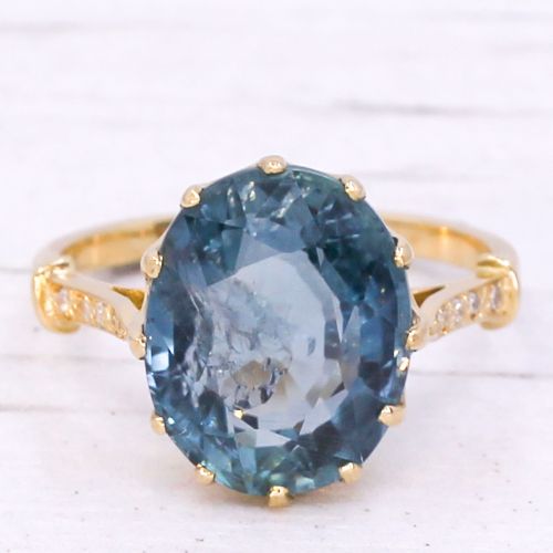 fig 2. Art Deco 6.43 Carat Natural Sapphire Solitaire Ring, circa 1940