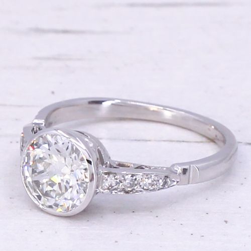 Mid Century 1.19 Carat Round Brilliant Cut Diamond Engagement Ring, Circa 1955