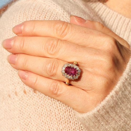 fig 1. Art Deco 2.65 Carat Ruby & Diamond Cluster Ring, circa 1920