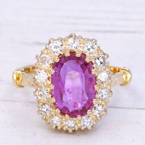 fig 2. Art Deco 2.65 Carat Ruby & Diamond Cluster Ring, circa 1920