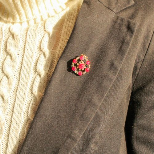 VICTORIAN BURMA RUBY DIAMOND PENDANT BROOCH CIRCA 1890 - ADDITIONAL PHOTO 1