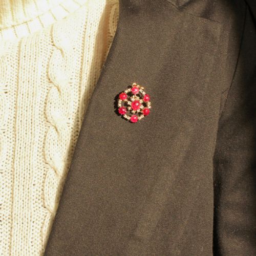 VICTORIAN BURMA RUBY DIAMOND PENDANT BROOCH CIRCA 1890 - ADDITIONAL PHOTO 2