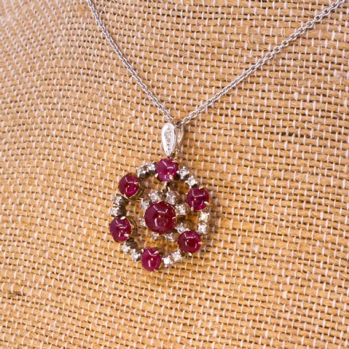 VICTORIAN BURMA RUBY DIAMOND PENDANT BROOCH CIRCA 1890 - ADDITIONAL PHOTO 6