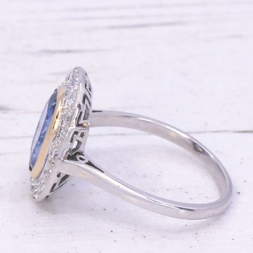 fig 3. Art Deco 2.40 Carat Ceylon Sapphire & Diamond Cluster Ring, circa 1940