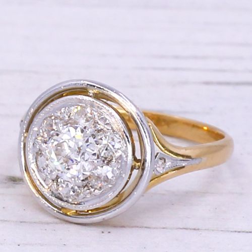 Edwardian 0.75 Carat Old Cut Diamond Cluster Ring, Circa 1910