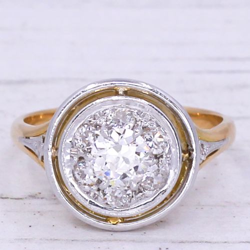 fig 2. Edwardian 0.75 Carat Old Cut Diamond Cluster Ring, circa 1910