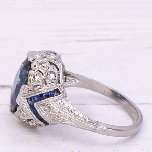 fig 3. Art Deco 3.52 Carat Natural Sapphire Ring, circa 1920