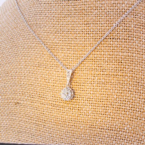 fig 2. Art Deco 1.05 Carat Old Cut Diamond Solitaire Pendant, circa 1940