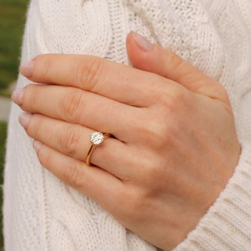 fig 1. Art Deco 1.09 Carat Old Cut Diamond Engagement Ring, circa 1915