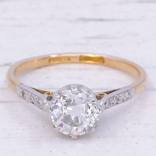 fig 2. Art Deco 1.35 Carat Old Cut Diamond Engagement Ring, circa 1935