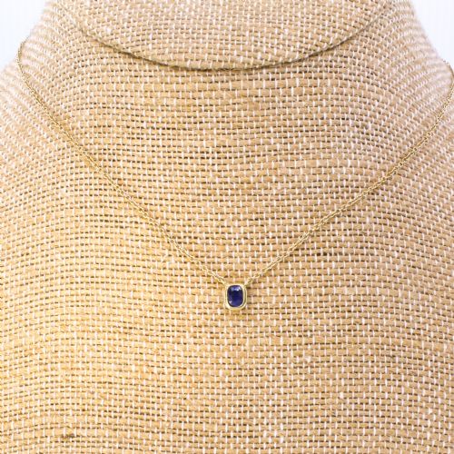 ART DECO 045 CARAT NATURAL SAPPHIRE SOLITAIRE PENDANT CIRCA 1925 - ADDITIONAL PHOTO 3