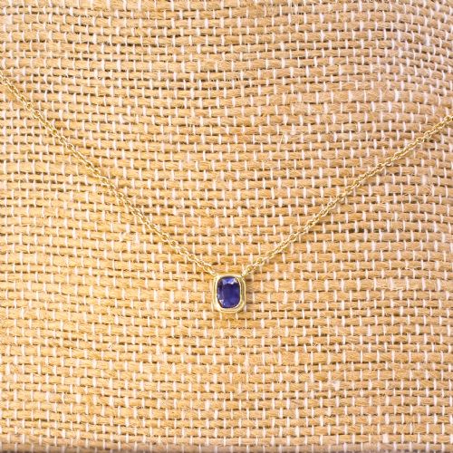 ART DECO 045 CARAT NATURAL SAPPHIRE SOLITAIRE PENDANT CIRCA 1925 - ADDITIONAL PHOTO 4
