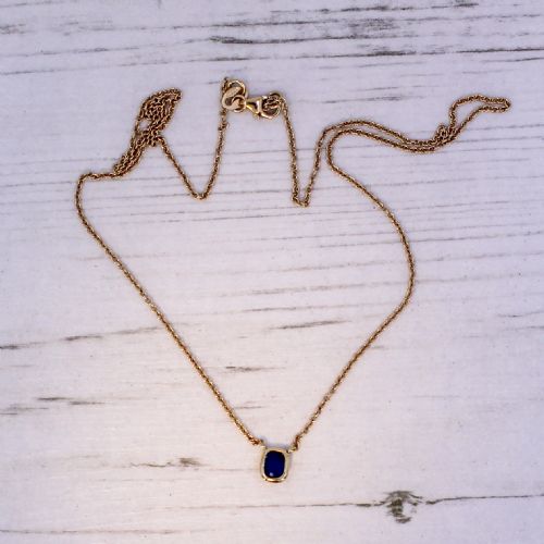 ART DECO 045 CARAT NATURAL SAPPHIRE SOLITAIRE PENDANT CIRCA 1925 - ADDITIONAL PHOTO 6