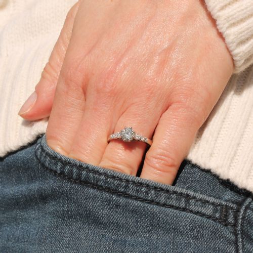 fig 1. 0.80 Carat Old Cut Diamond Engagement Ring, Platinum