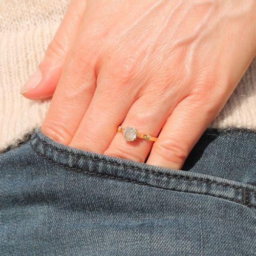 fig 1. Art Deco 0.65 Carat Old Cut Diamond Engagement Ring, circa 1915