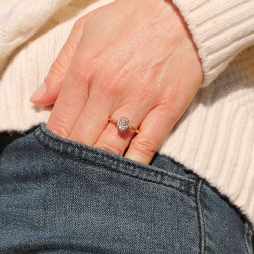 fig 1. Art Deco 1.20 Carat Old Mine Cut Diamond Solitaire Ring, circa 1920