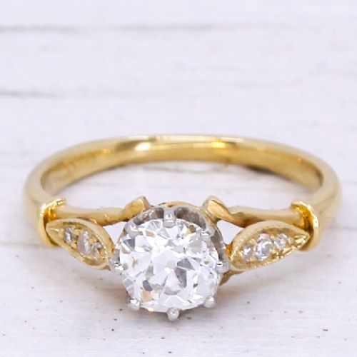 fig 2. Art Deco 1.00 Carat Old Cut Diamond Engagement Ring, 1930