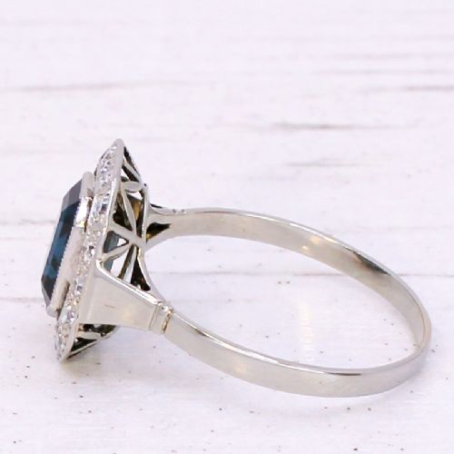 fig 3. Art Deco 2.20 Carat Unheated Sapphire & Diamond Ring, French, circa 1940