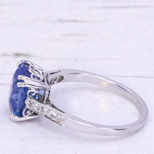 fig 3. Edwardian 4.09 Carat Ceylon Sapphire Solitaire Ring, circa 1910