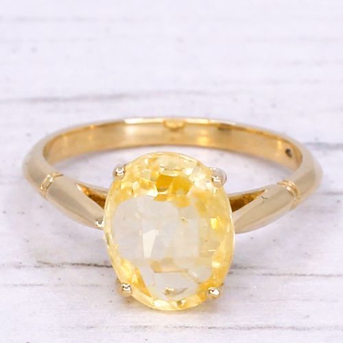 fig 2. Art Deco 3.31 Carat Natural Ceylon Yellow Sapphire Ring, circa 1920
