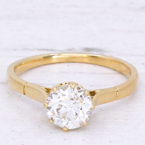 fig 2. Art Deco 0.99 Carat Old Cut Diamond Engagement Ring, circa 1920
